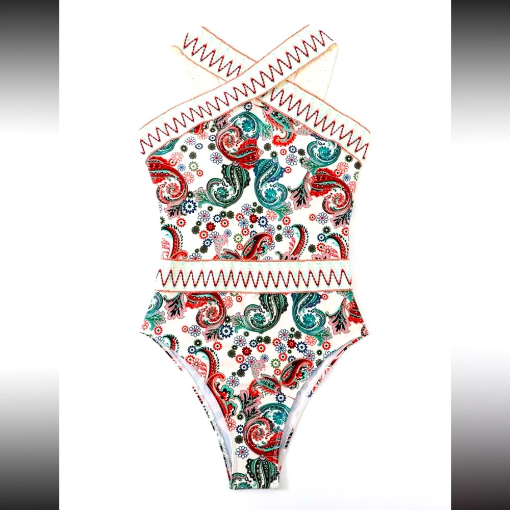 NWT One Piece bathing suit. GORGEOUS details.  Shein.  XL 12-14